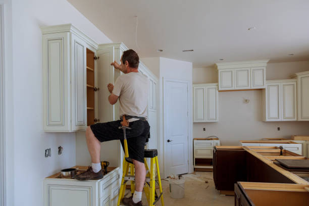 Kitchen island installation in Jamison by JMT Kitchen Cabinet